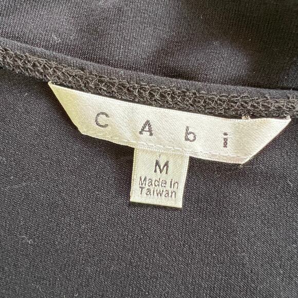 CAbi Womens Blouse Shirt Top Draped V Neck Twisted Bodice Long Sleeve Black Med - Picture 7 of 9